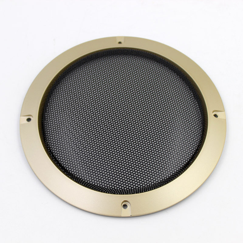 1PC Car 6.5" Speaker Panel Coaxial Round Steel Mesh Grills Cover Gold 168mm Speaker Grill Coaixal Subwoofer