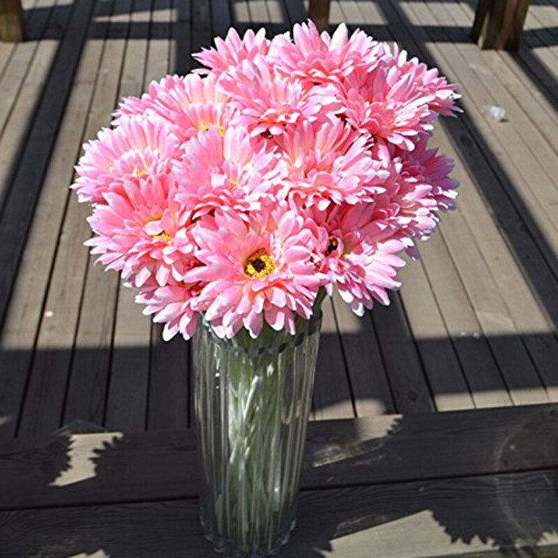 Kunstbloemen Nep Daisy Bulk Bruiloft Decoratie Zijde Boeket Zonnebloemen Decor Plastic Gerbera Bloemstukken Tafel Ce