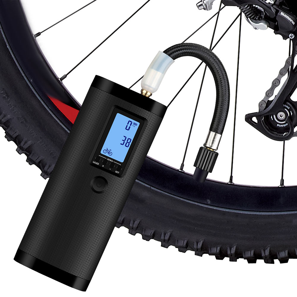 Portable Air Compressor Mini Tire Inflator Hand Held Pump 2000mAh with Emergency Lighting Digital LED Light