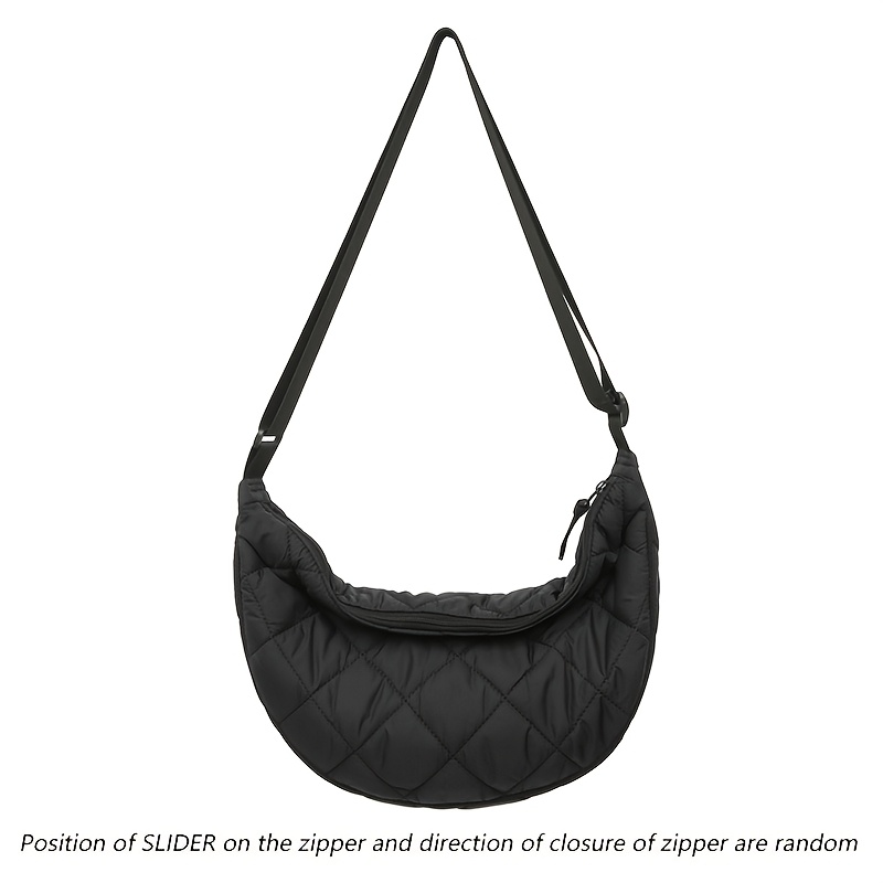 Bolso de hombro acolchado informal para mujer, bandolera acolchada de algodón acolchado, bolsa nube de burbujas de Color sólido: Beige