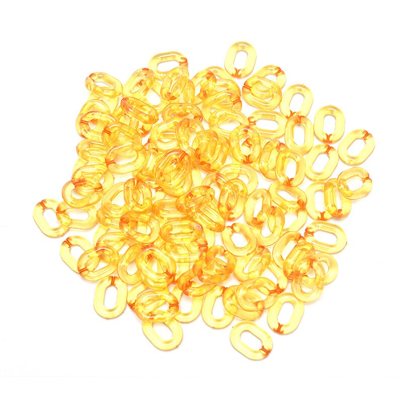 100Pcs Acrylic Chain Connectors - 20x14mm Candy Color Combination - DIY Glasses Chain Jewelry Accessories: Yellow