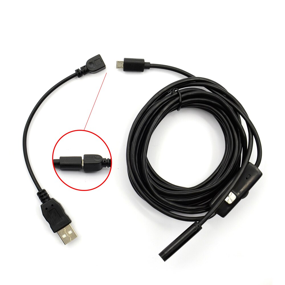 7mm 1M/1.5M/2M/3.5M/5M USB Cable Waterproof 6LED Android Endoscope 1/9 CMOS Mini USB Endoscope Inspection Camera Borescope