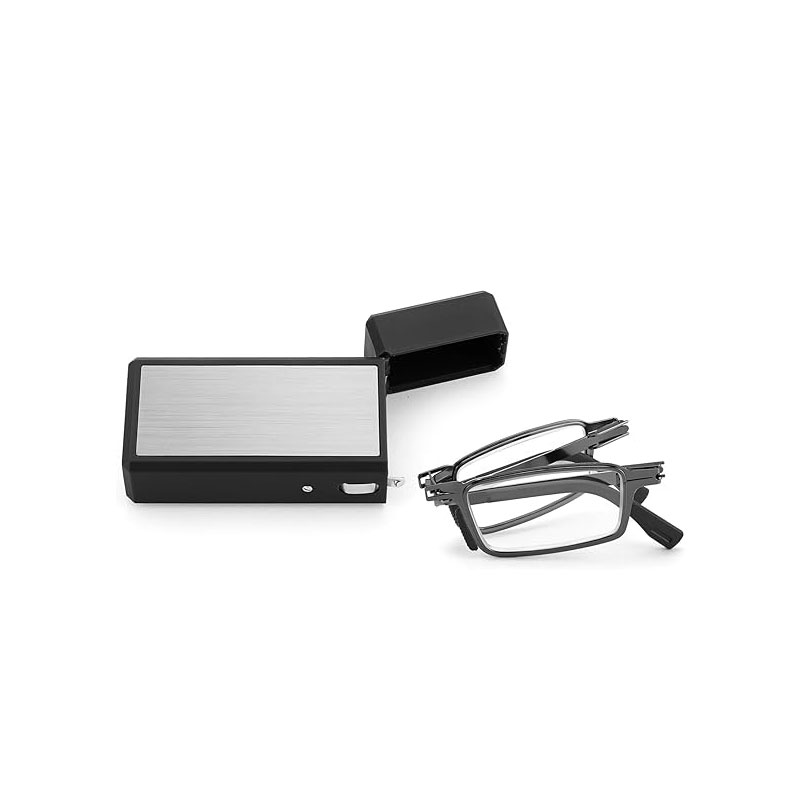 Duurzame ultradunne en lichtgewicht opvouwbare leesbril voor heren en dames, blauw licht blokkerende compacte opvouwbare computerlezers,
