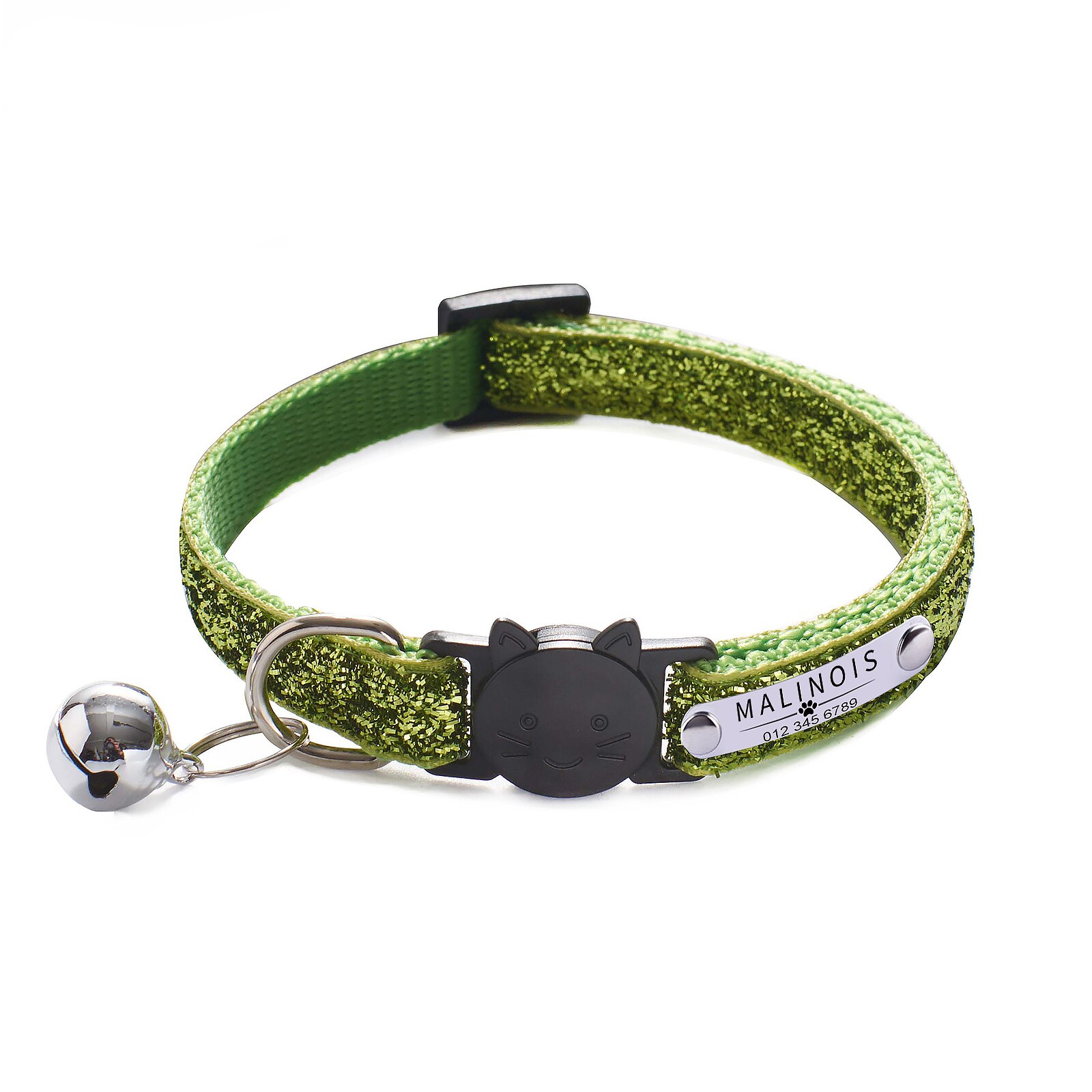 Collar brillante para gato, correa ajustable para el cuello, accesorios para mascotas, letras personalizadas perros mascotas collar perro arnes perro arnes perro pequeño mascotas perros accesorios collar para perro sum