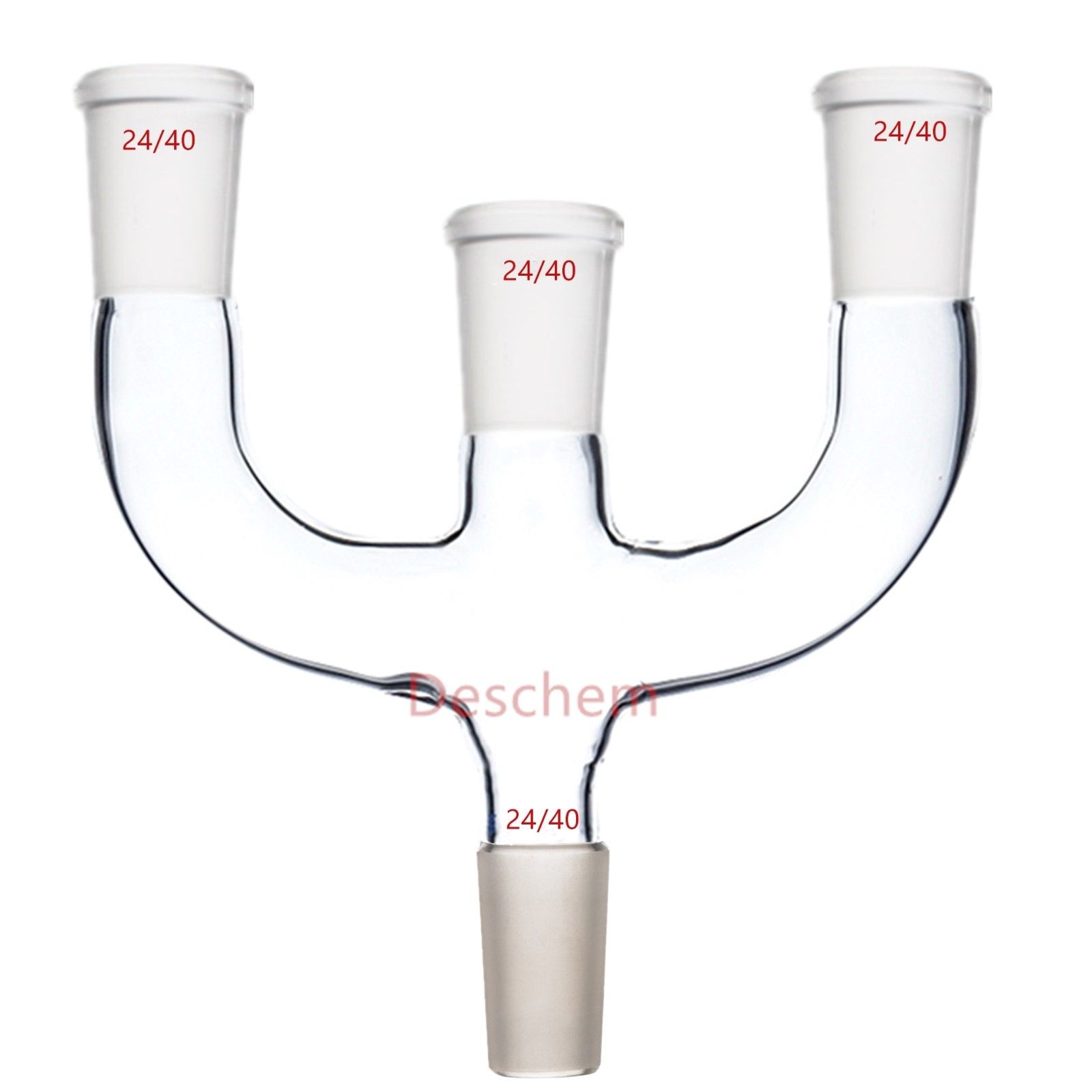 Adaptateur de Claisen en verre modifié, appareil à 4 voies pour la verrerie de laboratoire de chimie, 24/40