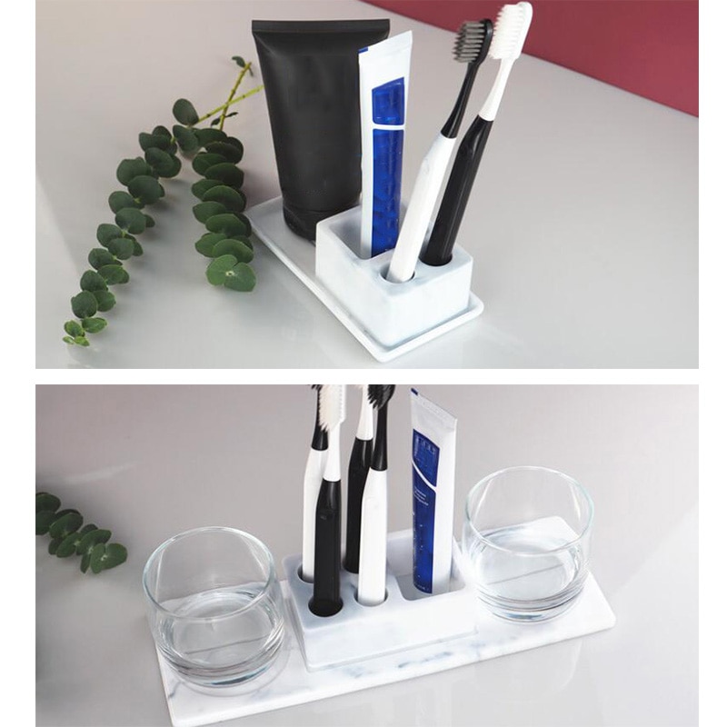 Toothbrush Holder Concrete Silicone Mold Cup Cement Tray Molds Toothpaste Storage Box Epoxy Resin Mould