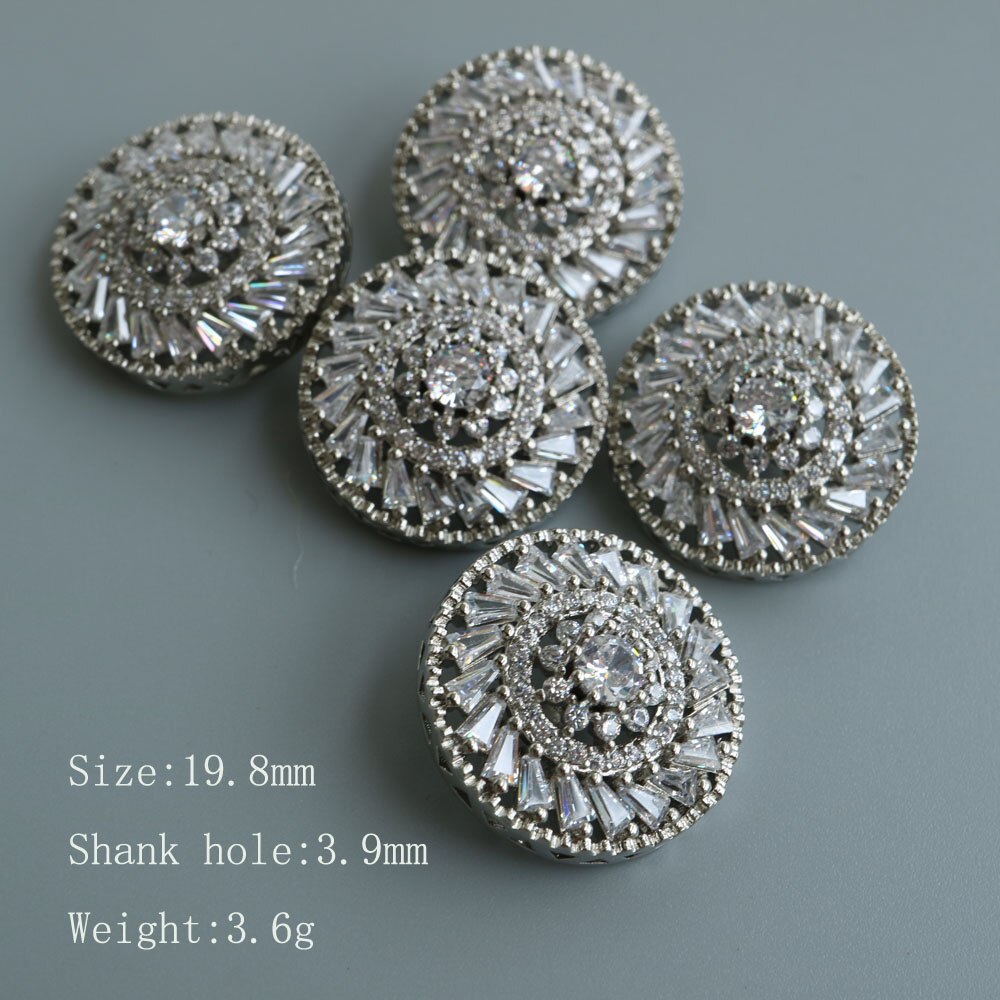 5pc/lot Luxury crystal buttons for clothes Cubic zirconia button for coat Decorative CZ sewing buttons for cashmere cardigan