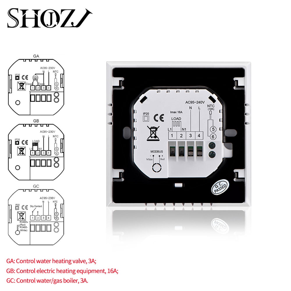 Echo Google Home iFtt Wireless APP WiFi Gas Boiler Touch Screen Room Thermostat Weekly Programmable Smart Temperature Regulator