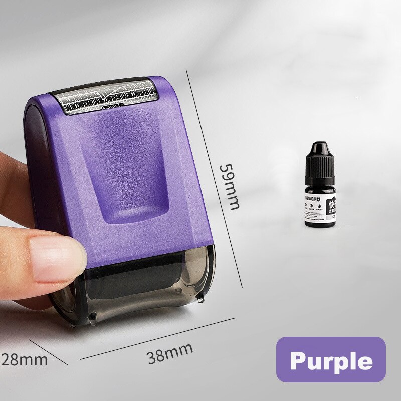 Rouleau tampon confidentiel renseignements personnels protéger timbre Bill Anti-divulgation sceau daube outil de bureau: Purple