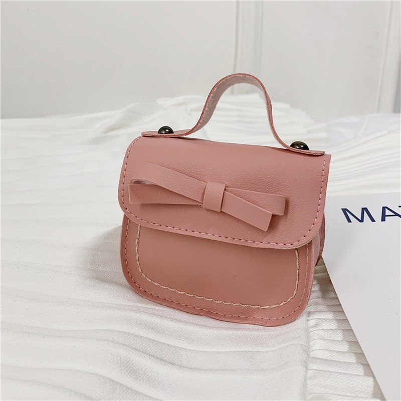 2020 di marca Nuovo Bambino Del Bambino Borse A Tracolla Per Bambini Ragazze Dei Capretti Della Principessa del Sacchetto di Spalla Della Borsa di Bowknot Solido Principessa Della Moneta Borse: Colore rosa