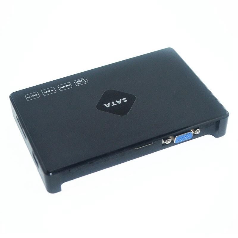 TV Media Player, Full HD 1080P Digital Multimedia Player SATA Hard Disk Player ,Supports HDMI, VGA, MMC Card
