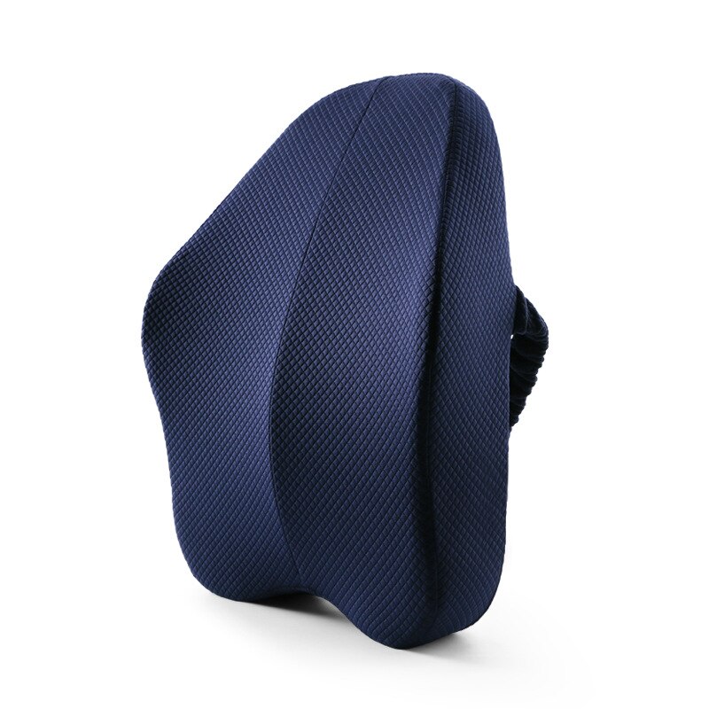 Lændestøtte rygstøtte hoftepude hukommelse skum åndbart dæksel pasform krop kurve ergonomi pude haleben: Marineblå rygpude