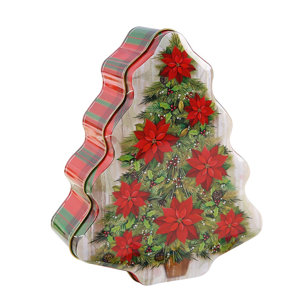 Praktische Kerst Box Kerstboom Metalen Tin Case Container Candy Houder Doos Kerst Sfeer Decor: D