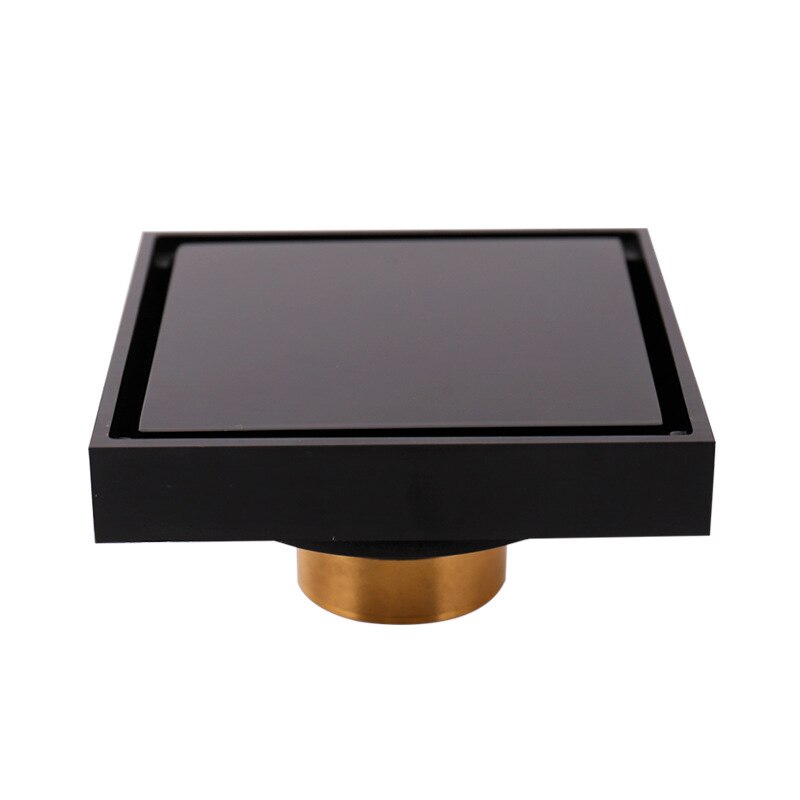 Stainless Steel 10*10cm Floor Drains Square Shower Floor Drains Tile Insert Drain Channel Bathroom Kitchen Waste Grate MJ807: BLACK