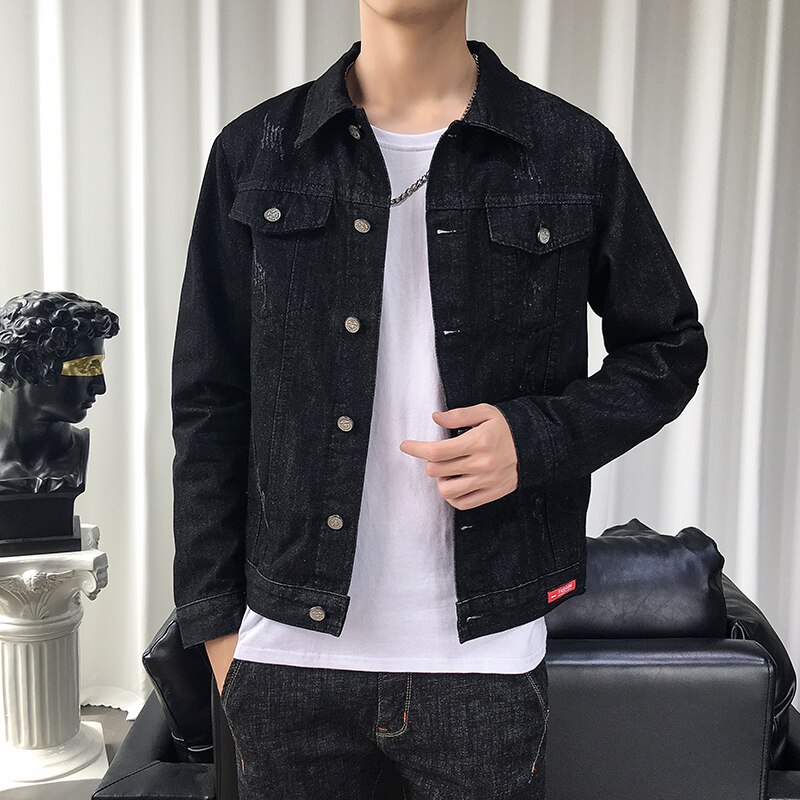 Denim Jacket Men Jaqueta Masculino Cotton Clothes Casual Jackets Man Outwear Spring Turn-down Collar Demin Coat,916