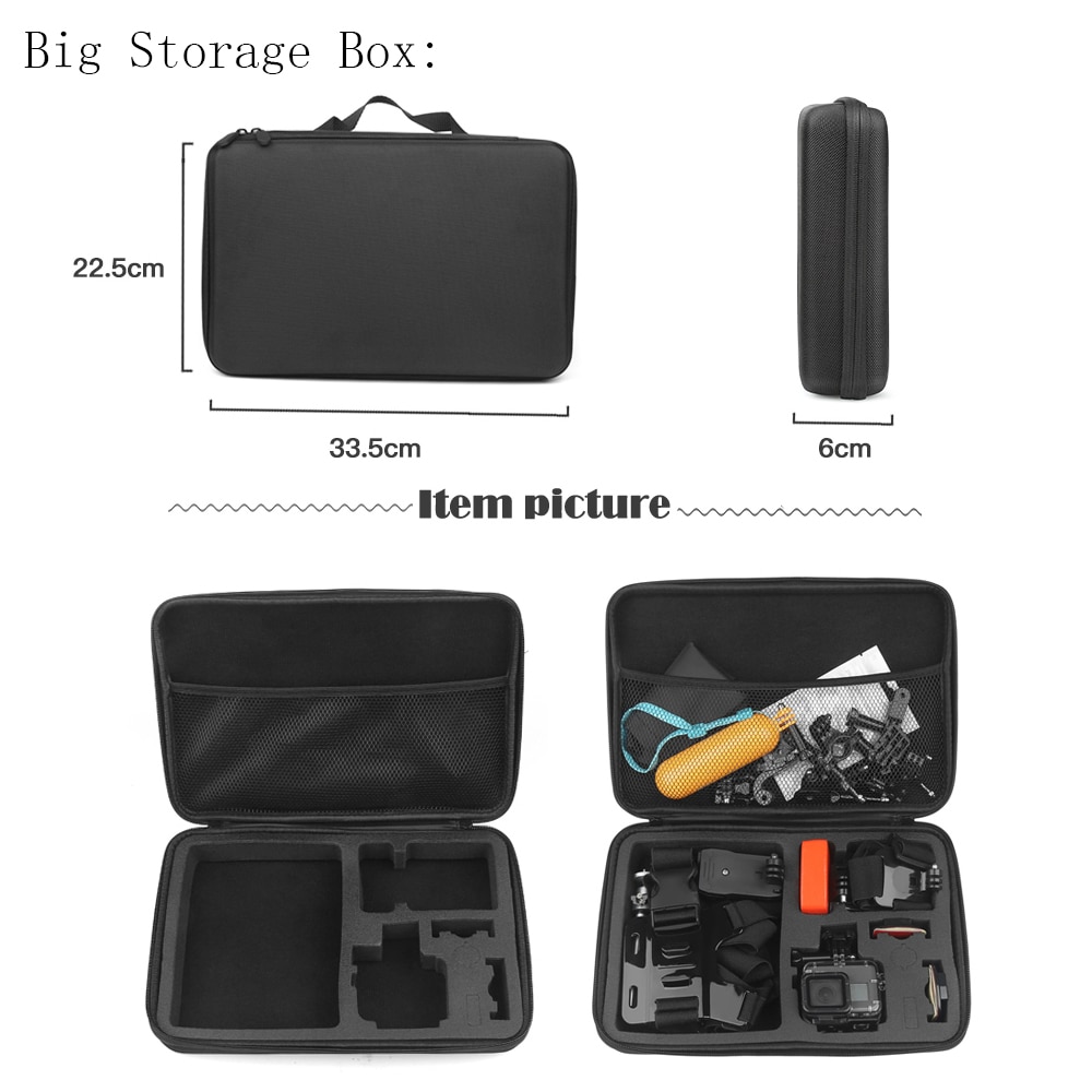 Schieten Groot/Midden/Klein Formaat Collection Case Voor Gopro Hero 9 8 7 Zwart Xiaomi Yi 4K sjcam Sj4000 Eken Doos Voor Go Pro Accessoire