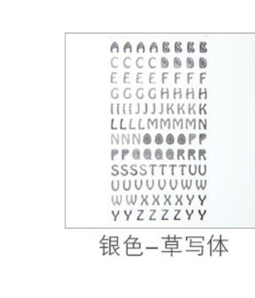 1pc søde kawaii guld sølv farve brev alfabet papir klistermærke til børn papirvarer diy figur nummer scrapbog klistermærker: 4