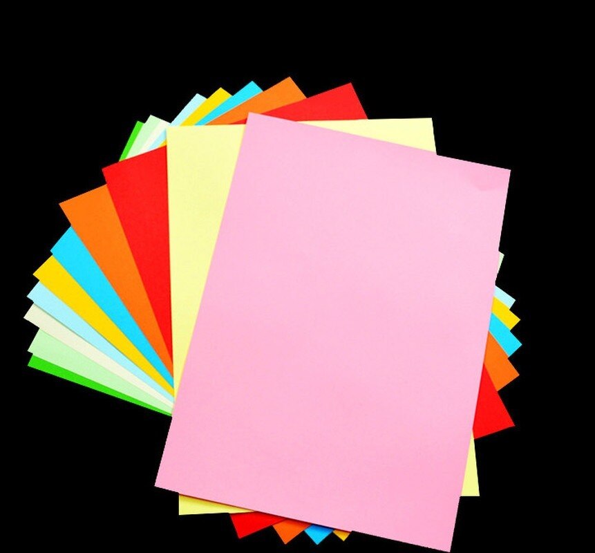 A4 farveprint kopipapir 70g kontorpapir 100 blandede farver håndskåret papir foldning til børn papel para pompom pequeno