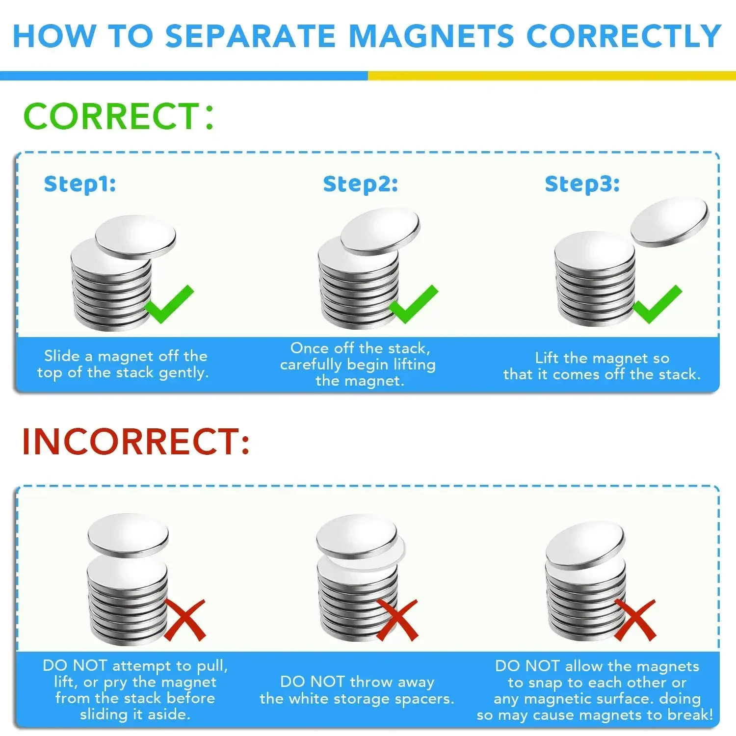 Powerful Magnets Super Strong Round Magnet Refrigerator Magnet for Fridge, DIY, Building, Scientific, Craft, and Office Magnets