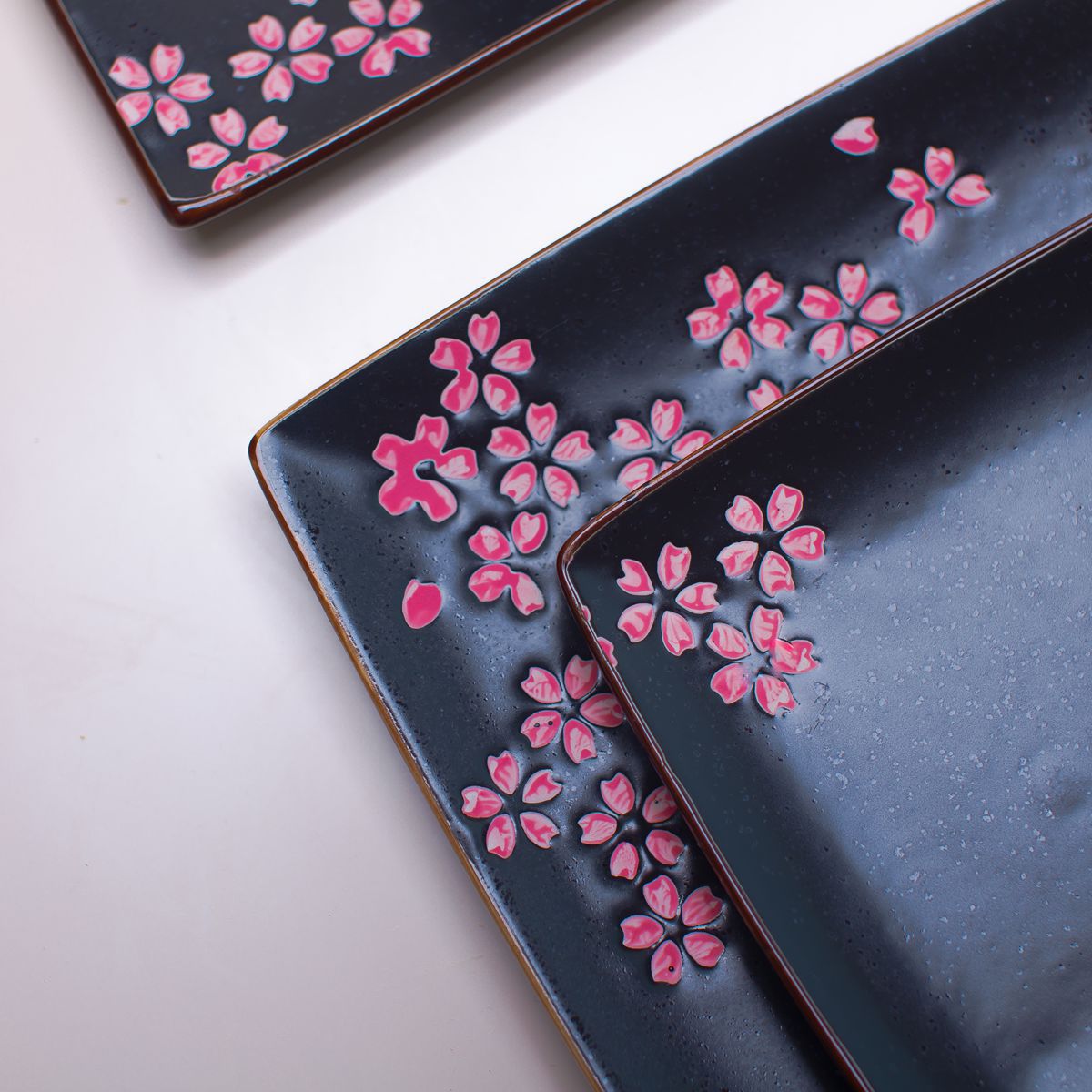 Japanese ceramic matte frosted tableware set cherry dessert mustard juice hotel tableware