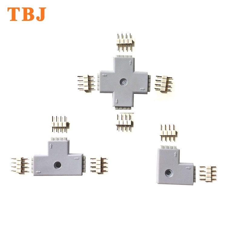 4Pin 5Pin Led Connector Met Naalden L X T Shape Corner Aansluiting Voor Rgb Rgbw Led Strip Licht