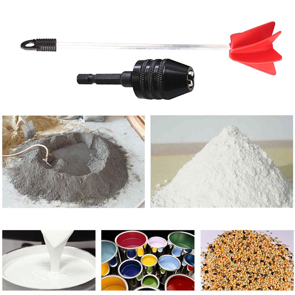 Paint Stirring Rod Epoxy Mixing Stick Putty Cement Paint Mixer Attachment with Drill Chuck for Mixes Epoxy Resin Latex Oil Paint