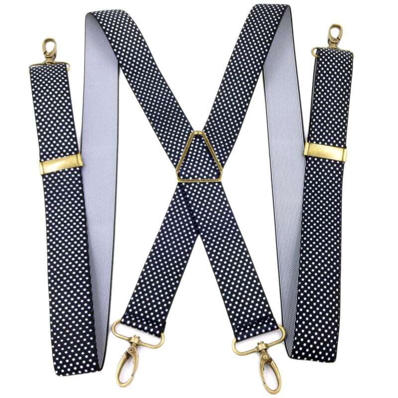 MENDENG Men's Elastic X-Back Suspenders Metal Swivel Hook Clip Shoulder High Elastic Suspenders Husband Father: Black White