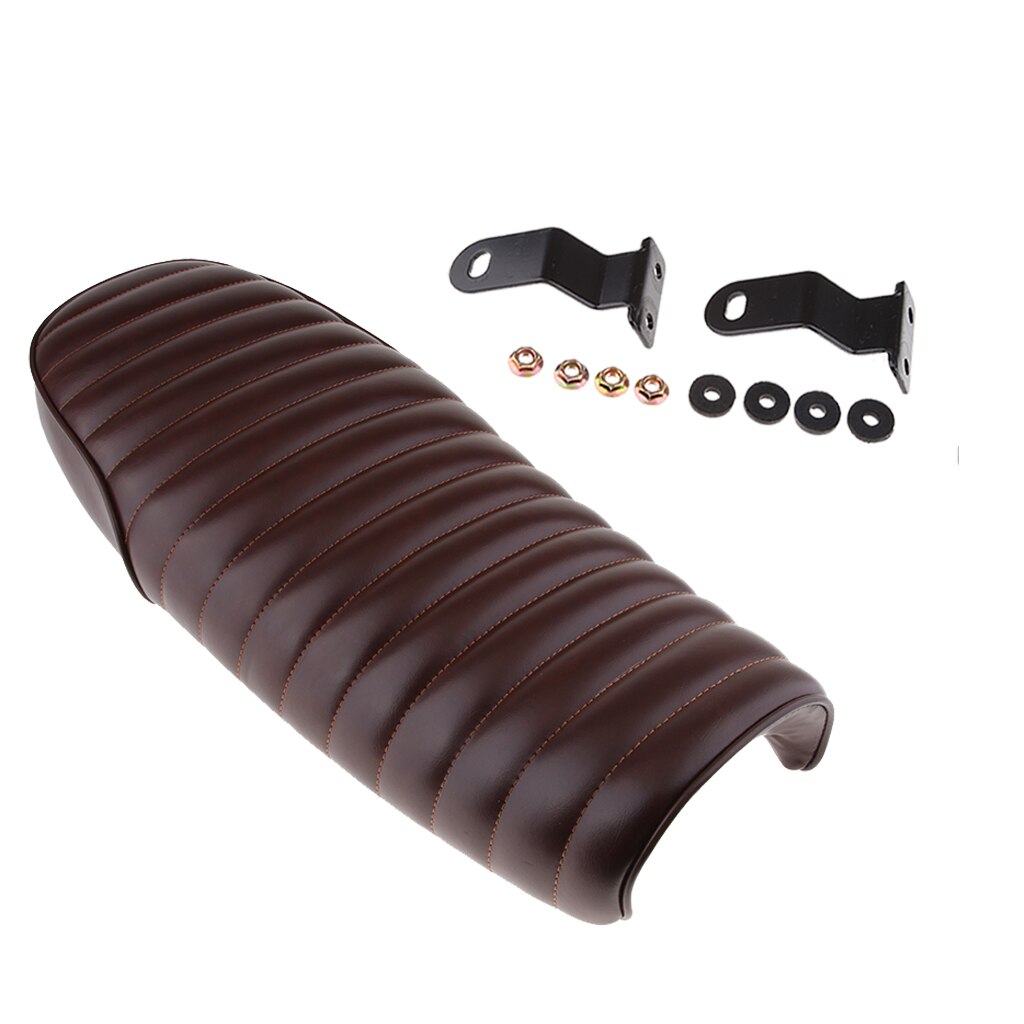 Akozon Motorradsitz Café Racer – PU-Leder, Flacher Sitz, Für CG125, CB400SS, SR500 & Mehr