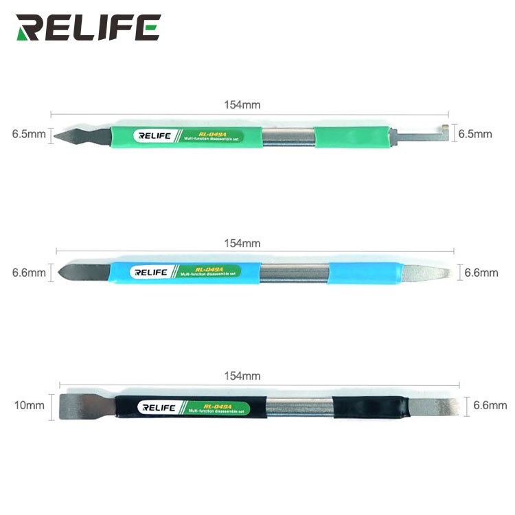 RELIFE-cuchillo multifunción de doble cabeza para RL-049A, herramienta para quitar la cubierta trasera de vidrio, raspado de estaño, 10 en 1, para iphone y Android