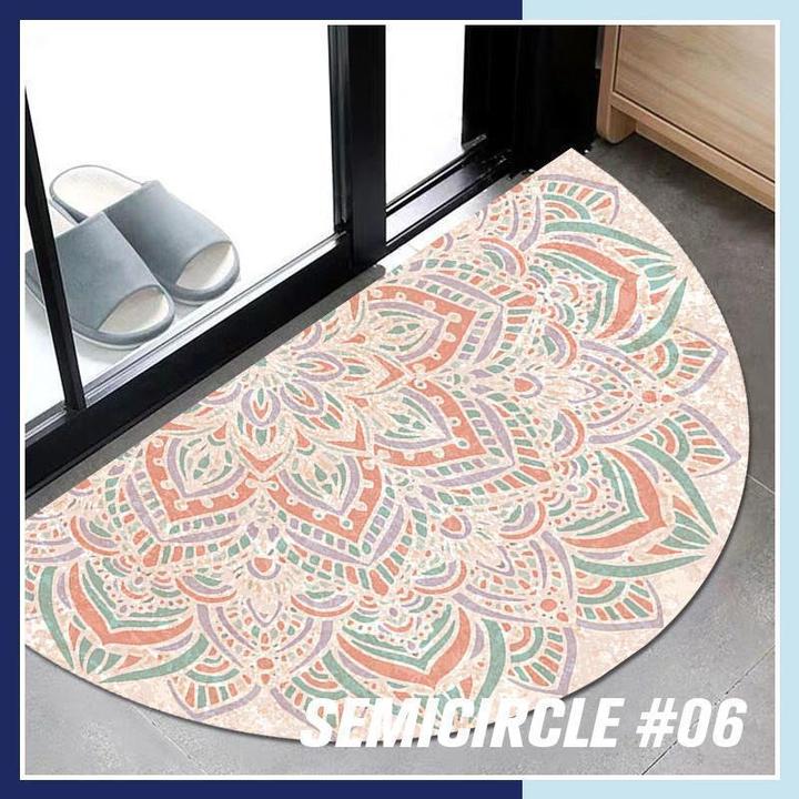 Halfronde Vloer Tapijt Mat Anti-Slip Tapijt Zachte Vloer Deur Mat Househould Badkamer Woonkamer Keuken Wc Voet Pad: 45x90cm / Number 6