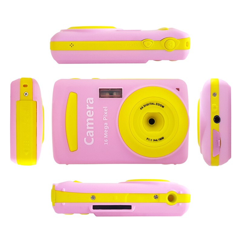 2.4 pouces Mini appareil photo numérique 16MP caméscope vidéo Multi couleur enfants caméra 720P HD Mini caméra vidéo meilleur pour enfant: Rose