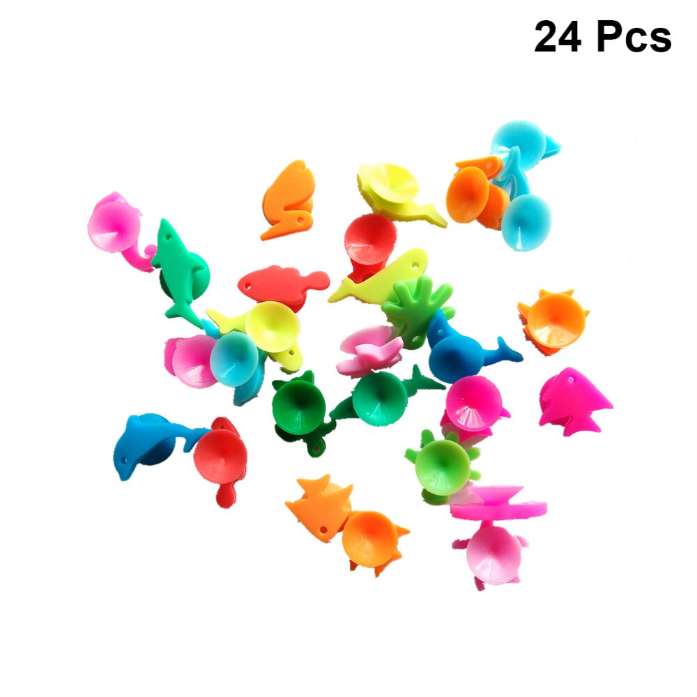 24 pcs Wine Glass Markers Marine Animals Suction Cup Silicone Cup Sign for Champagne Cocktail