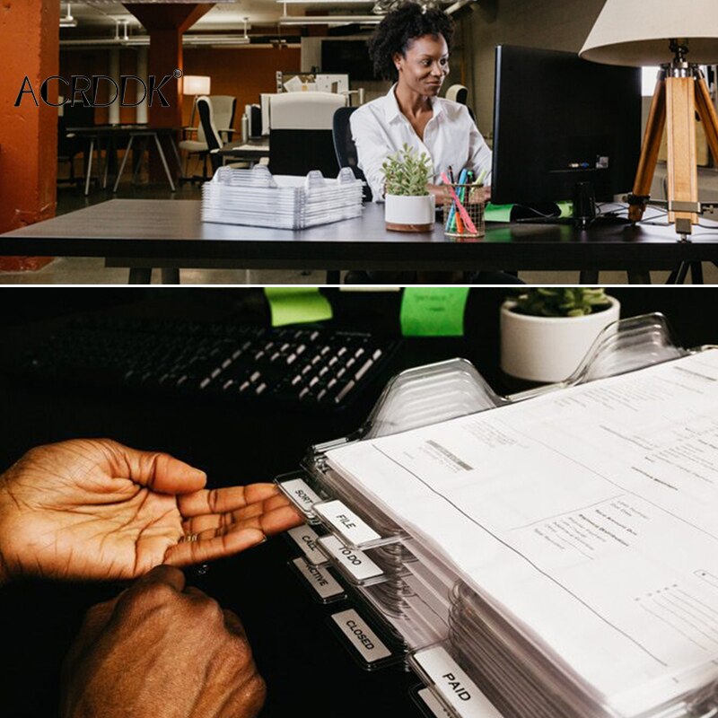 1Pc File Storage Box Document Rack Organizer Tray Stackable for Magazine Paper Office DF