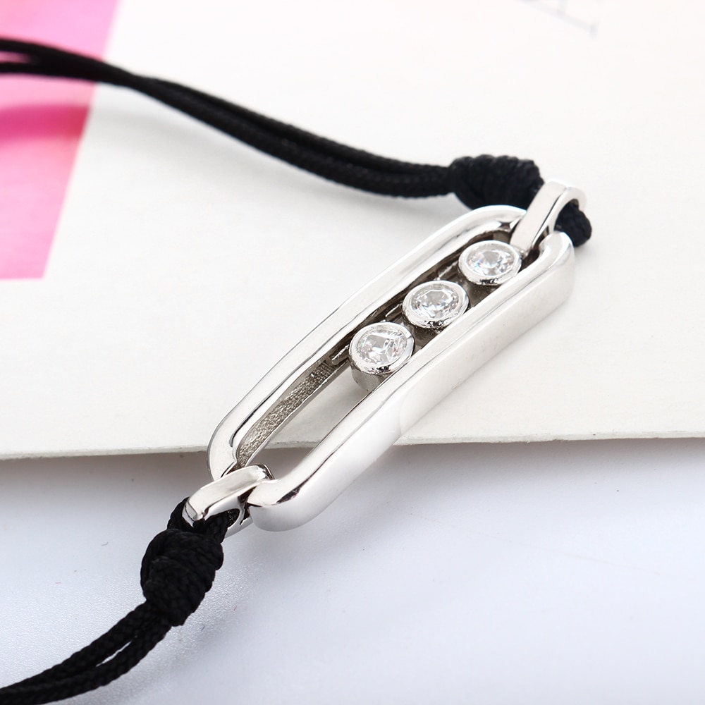 SHADOWHUNTERS-bracelet en argent pur 925 authentique, bijou noir ajustable, avec pierres qui bougent, joaillerie de Couple, à la , accessoire pour fabriquer des parures