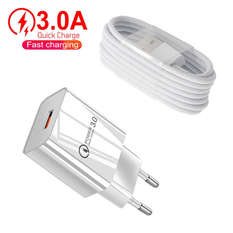 Dla Xiaomi POCO ładowarka Mi 11 Lite 5G 18W QC 3.0 USB szybka ładowarka dla Redmi uwaga 11 9 8 7 Pro Redmi 10 9A 6A typ C mikro kabel