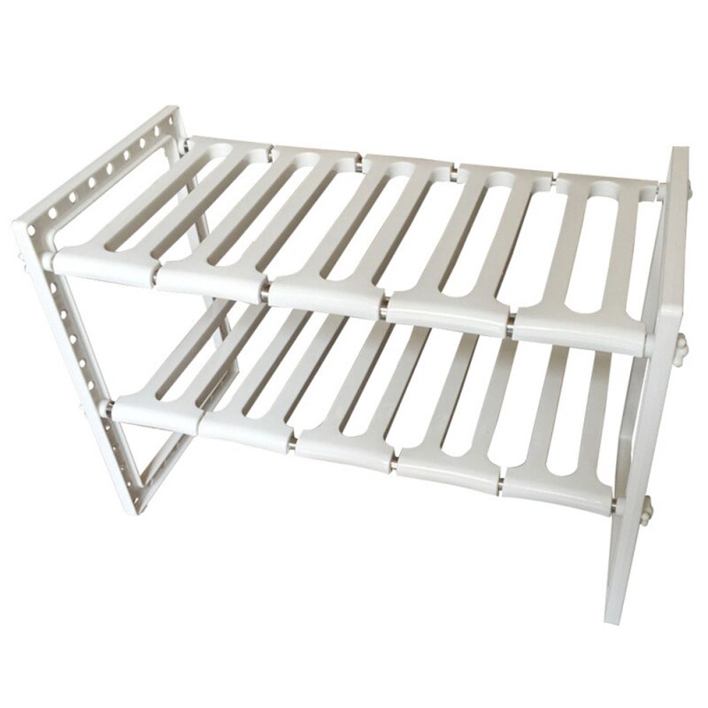 1PC Adjustable Kitchen Storage Rack Metal Cupboard Storage Shelf Non-Skid Spice Rack Under Sink Shelf Kitchenware Organizer