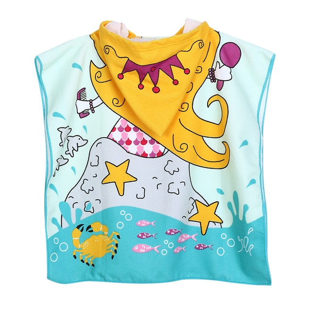 Toalla de baño con capucha para bebé, albornoz para niños, bata de baño de secado rápido, Toalla de microfibra absorbente para viajes, deportiva para playa