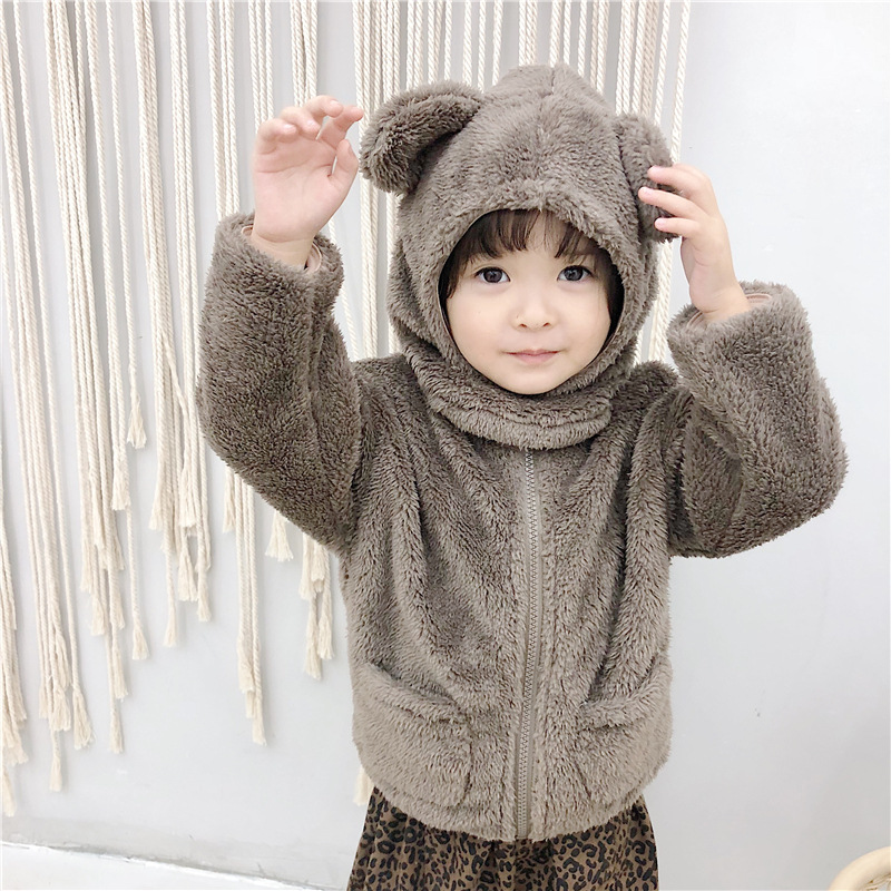 Baby Konijn Oren Jas Jongens Meisjes Herfst Winterbreaker INS Hotsale Baby Leuke Bunny Bovenkleding Kids Kleding D0487: D1368 coffee / 12m