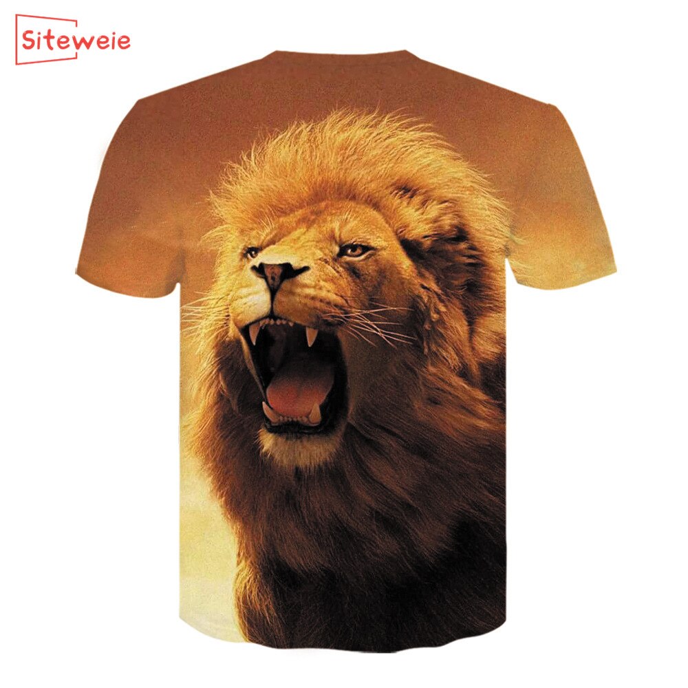 SITEWEIE Men's T-Shirts 3D Printed Animal Tiger t shirt Short Sleeve Funny Casual Tops Tees Male Streetwear t shirt G108