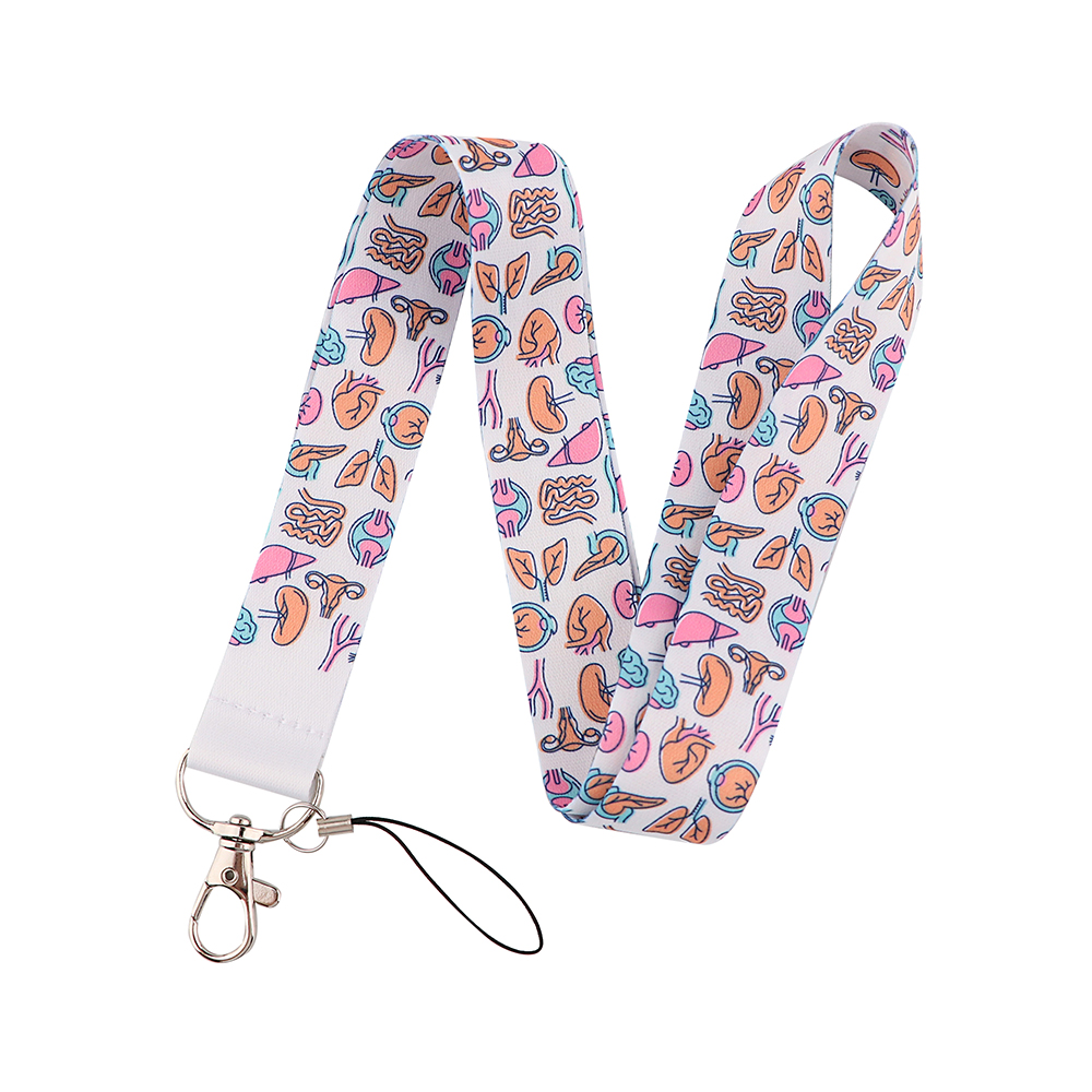 JF1015 Menselijke Organen Lanyards Voor Key Nekband Voor Kaart Badge Gym Sleutelhanger Lanyard Sleutelhouder Diy Opknoping Touw Arts verpleegkundige