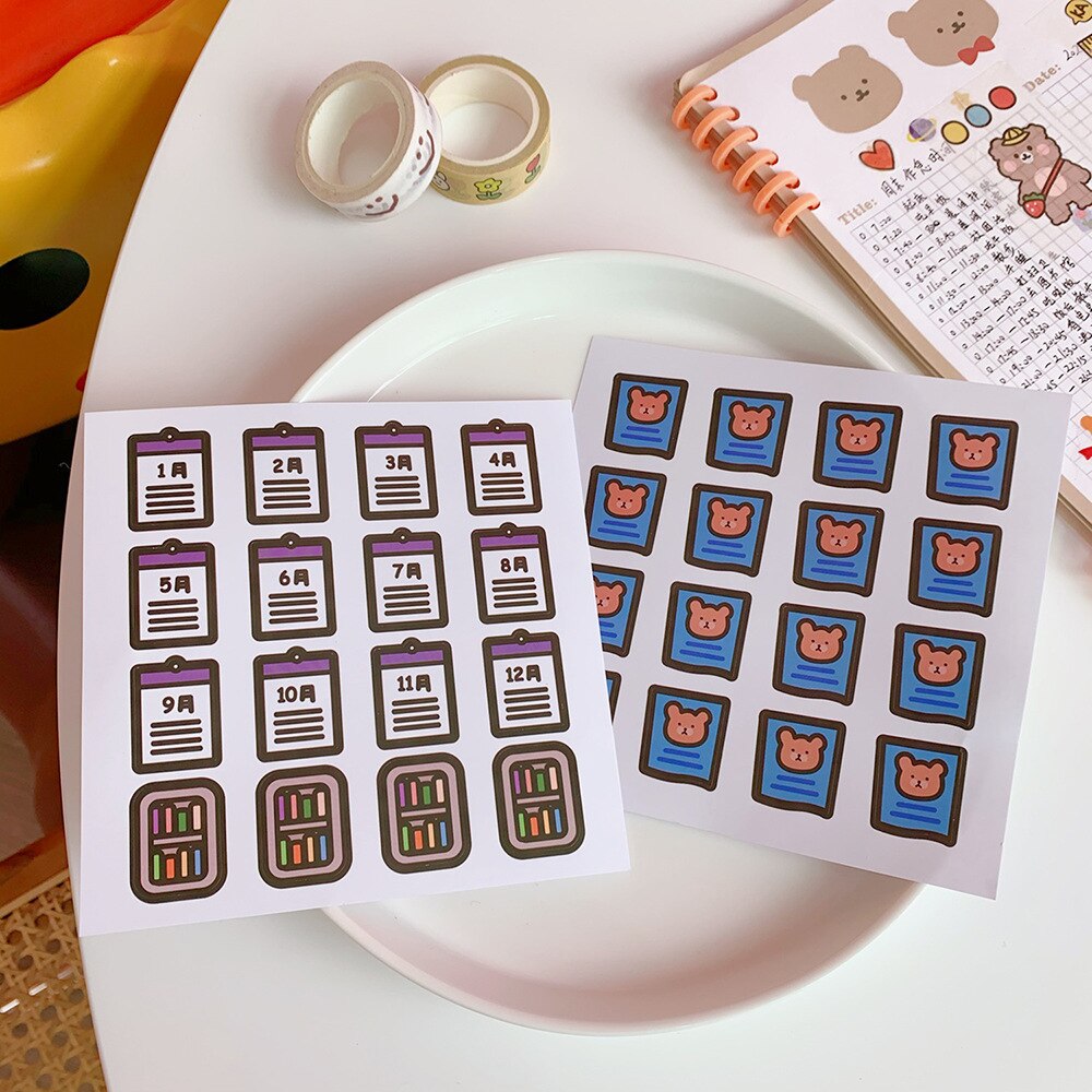 ins del Coniglio del fumetto dolce cibo etichetta FAI DA TE album di ritagli album di foto rivista artigianato Decorazione sigillo di adesivo FAI DA TE album di foto: D