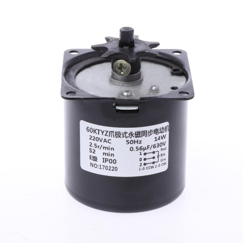 220V AC volteador de huevos Motor incubadora Reversible componentes de engranajes 2.5r/min C90D