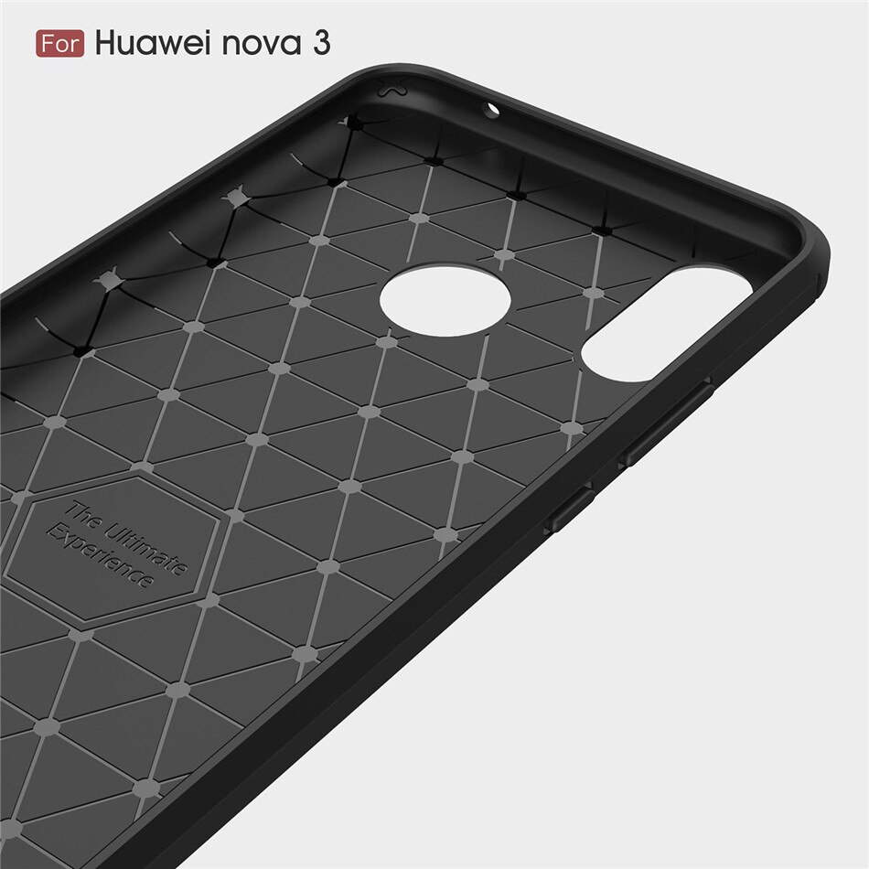 Siliconen Case Voor Huawei Nova 3 3i Nova 3E Shockproof Gemonteerd Carbon Fiber Soft Tpu Telefoon Cover Voor Huawei Nova 3i Case