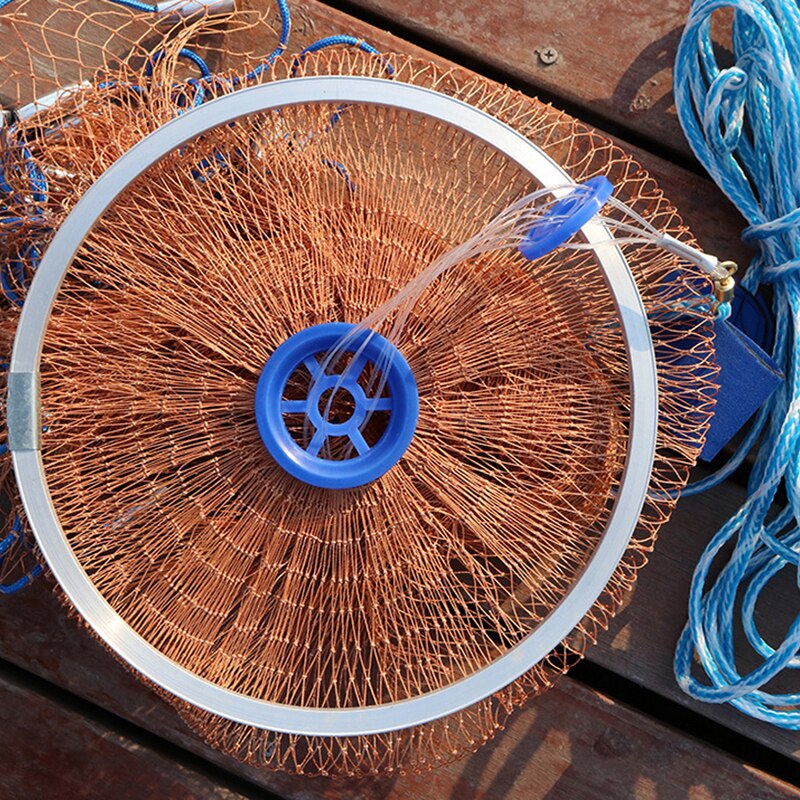 Lawaia Aluminum Ring Cast Net Fishing Network American Style Braided Cable Steel Pendants Throwing Fish Net Sports Fishing Tools