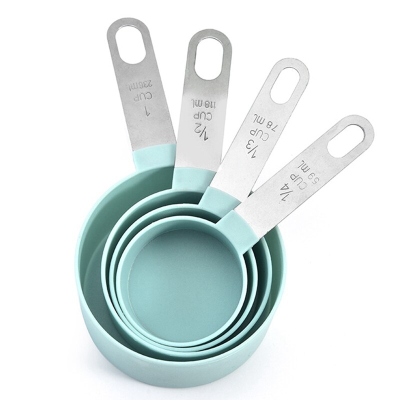 4Pcs/Set Stainless Steel Measuring Cups Spoons Set Kitchen Baking Tools HG99