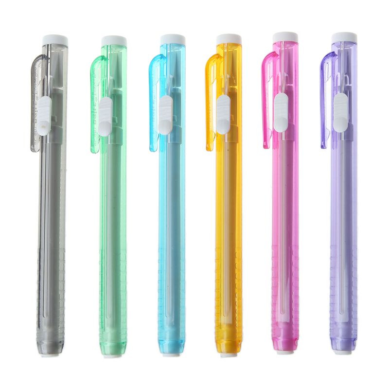 Press Pen Shaped Eraser Writing Drawing Pencil Erase Student School Office Stationery Learning Painting Accessory 28GE