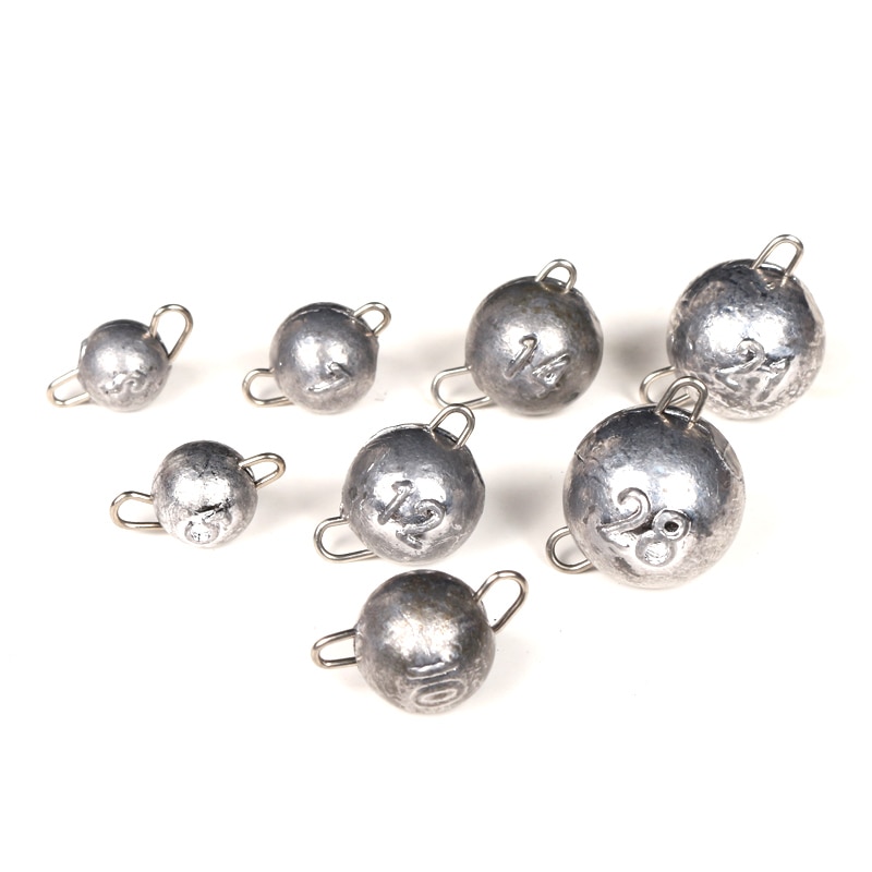 Plombs de pêche poids tête de gabarit plomb poids de balle d'eau profonde avec plombs balles rondes matériel de pêche