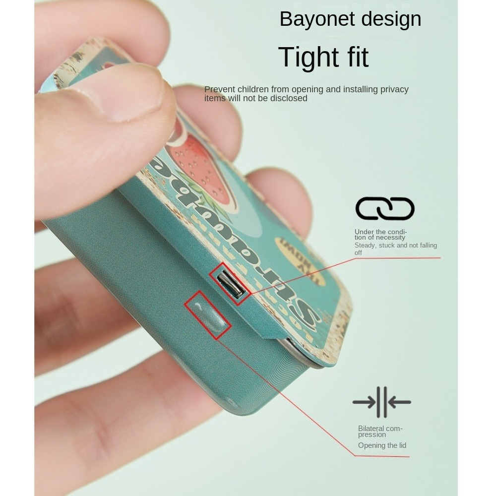 Met sleutelhanger Push-Pull blikken doos met schuifdeksels DIY opbergdoos Multifunctionele meerdere stijlen Metalen doos Schoolbenodigdheden