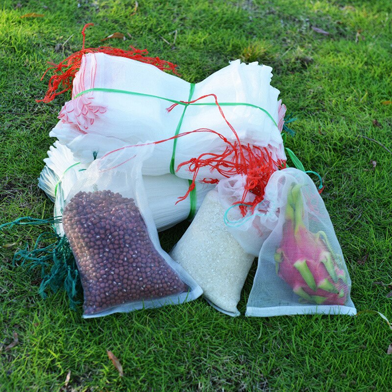 100 Pcs Fruit Vegetable Protect Net Bag Drawstring Against Insect Pest Bird For Garden Tools Yard Farm Supplies Accessories