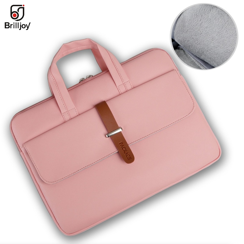 Briefcase Pu Waterproof Scratch-resistant Laptop Briefcase 13 -15.6 inch Notebook Shoulder Bag Carry Case women and men